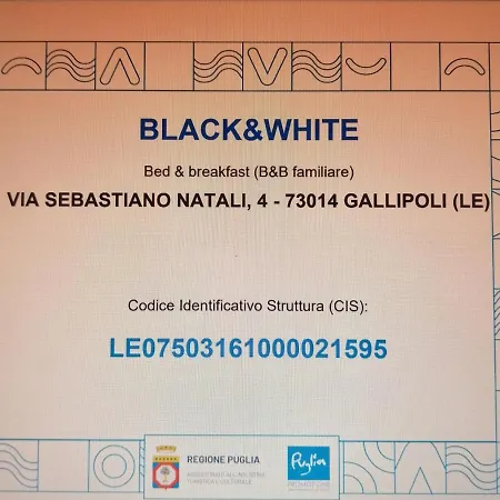 B&B Black-And-White Gallipoli Exterior photo